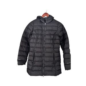 Eddie Bauer  down  puffer black puff parka
Insulated Jacket packable hood xs